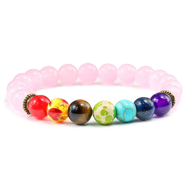 Newst 7 Chakra Bracelet Men Black Lava Healing Balance Beads Reiki Buddha Prayer Natural Stone Yoga Bracelet For Women