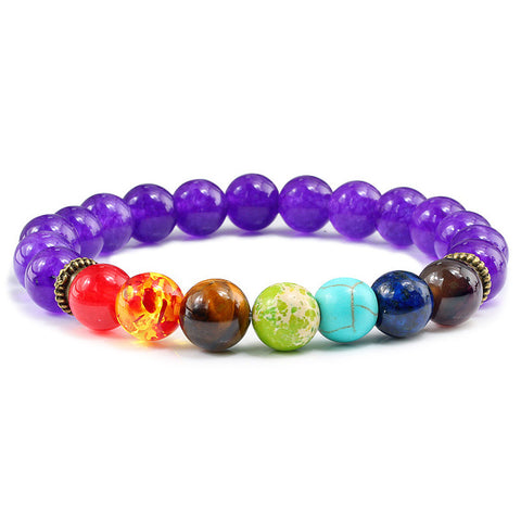 Image of Newst 7 Chakra Bracelet Men Black Lava Healing Balance Beads Reiki Buddha Prayer Natural Stone Yoga Bracelet For Women