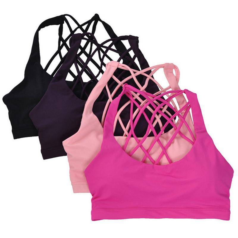 Sports Bras - Padded Shake Proof Yoga Bra