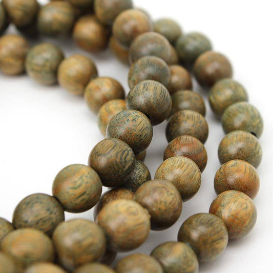 Strand Bracelets - 8mm 108 Natural Green Sandalwood Prayer Mala