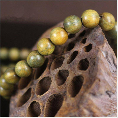 Image of Strand Bracelets - 8mm 108 Natural Green Sandalwood Prayer Mala