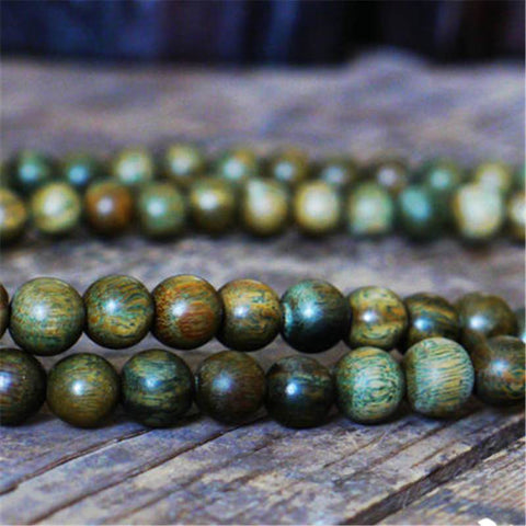 Image of Strand Bracelets - 8mm 108 Natural Green Sandalwood Prayer Mala