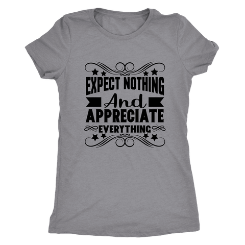 Image of T-shirt - Expect Nothing And Appreciate Everything Ladies T-Shirt (black Logo)