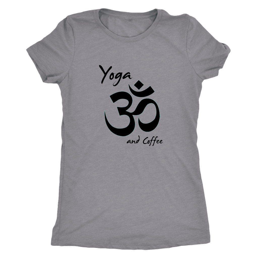 T-shirt - Yoga And Coffee Ladies T-Shirt (black Logo)