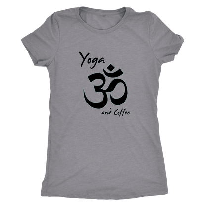 T-shirt - Yoga And Coffee Ladies T-Shirt (black Logo)