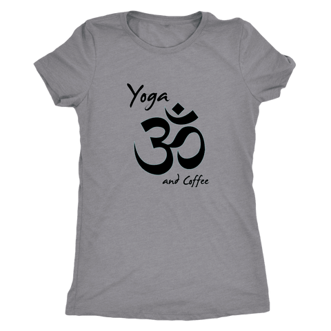 Image of T-shirt - Yoga And Coffee Ladies T-Shirt (black Logo)