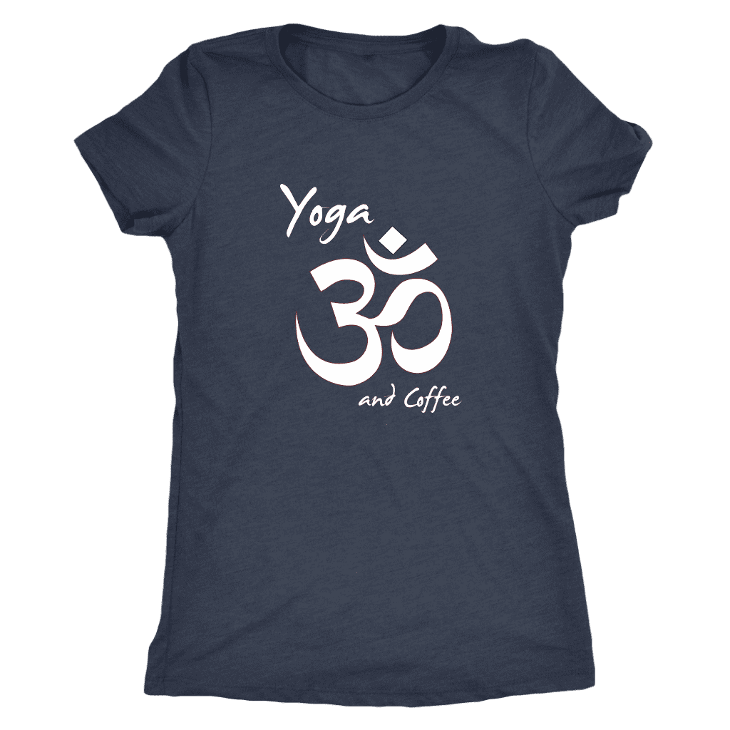 T-shirt - Yoga And Coffee Ladies T-Shirt (white Logo)