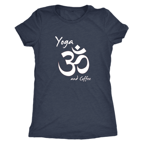 Image of T-shirt - Yoga And Coffee Ladies T-Shirt (white Logo)