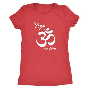 T-shirt - Yoga And Coffee Ladies T-Shirt (white Logo)