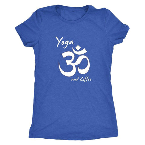 Image of T-shirt - Yoga And Coffee Ladies T-Shirt (white Logo)