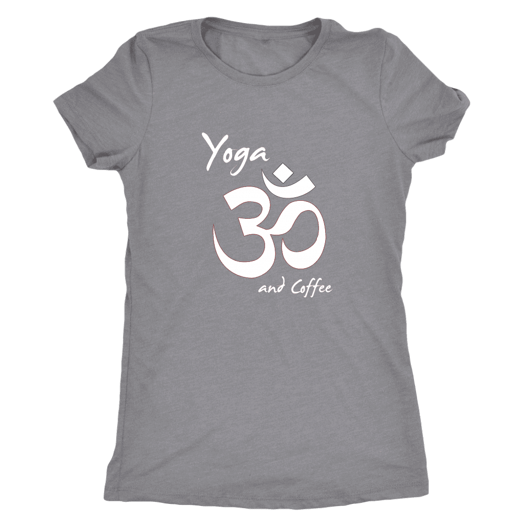 T-shirt - Yoga And Coffee Ladies T-Shirt (white Logo)
