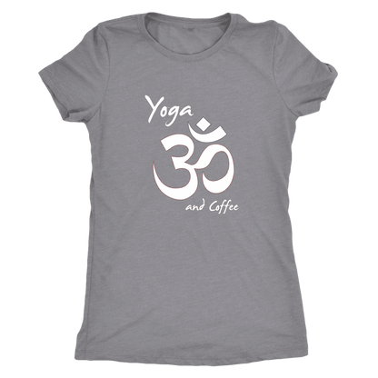 T-shirt - Yoga And Coffee Ladies T-Shirt (white Logo)