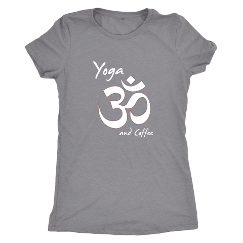 Image of T-shirt - Yoga And Coffee Ladies T-Shirt (white Logo)