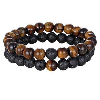 Natural Stone Distance Bracelets (2 pc)