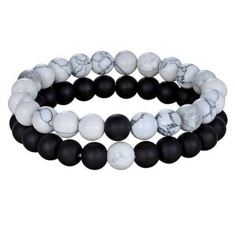 Image of Natural Stone Distance Bracelets (2 pc)