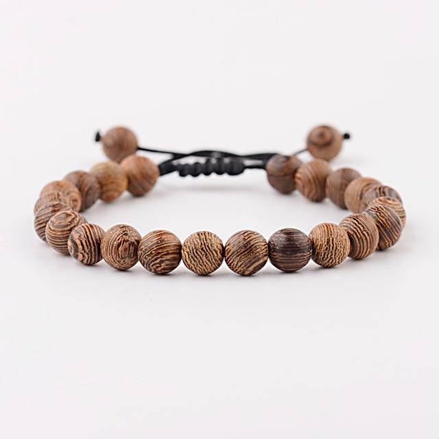 Natural Wood Bead Yoga  Bracelet