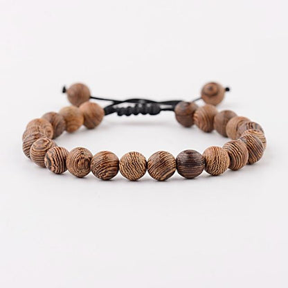 Natural Wood Bead Yoga  Bracelet