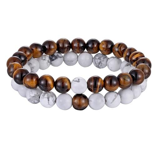 Natural Stone Distance Bracelets (2 pc)