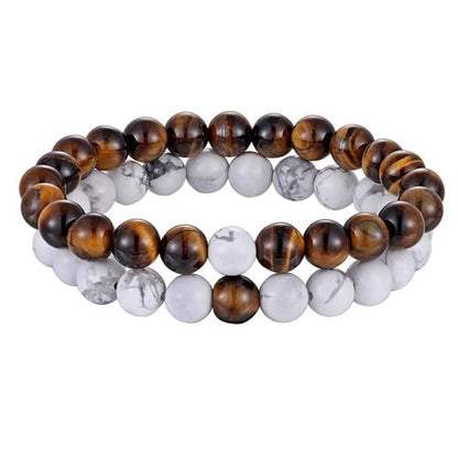 Natural Stone Distance Bracelets (2 pc)