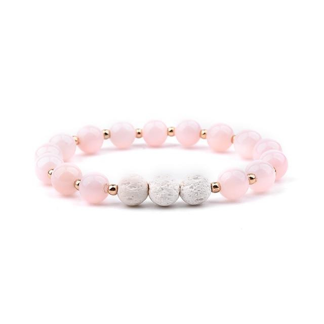 White Lava Stone with Pink