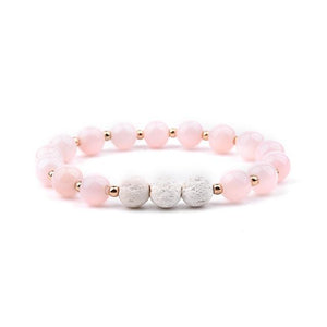 White Lava Stone with Pink