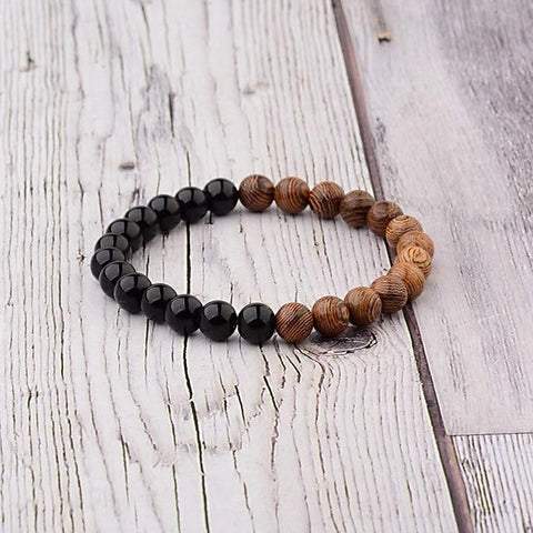 Image of Natural Wood Bead Yoga  Bracelet