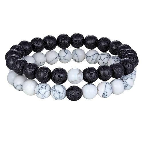 Natural Stone Distance Bracelets (2 pc)