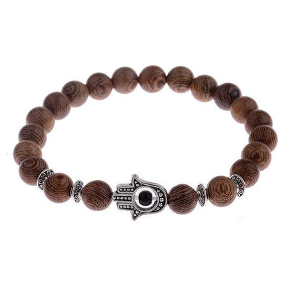 Natural Wood Bead Yoga  Bracelet