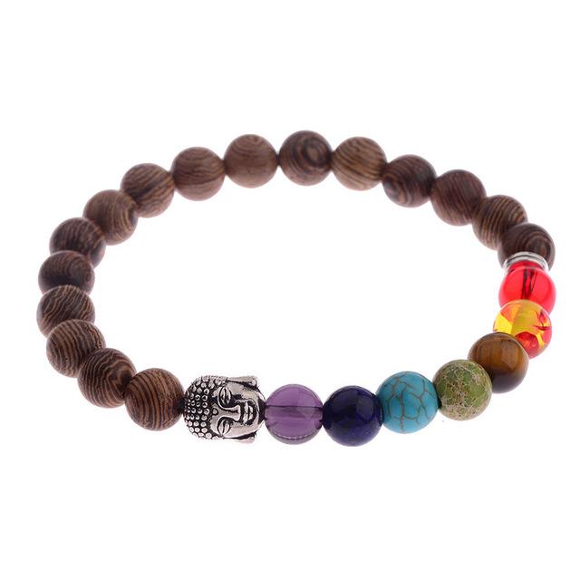 Natural Wood Bead Yoga  Bracelet