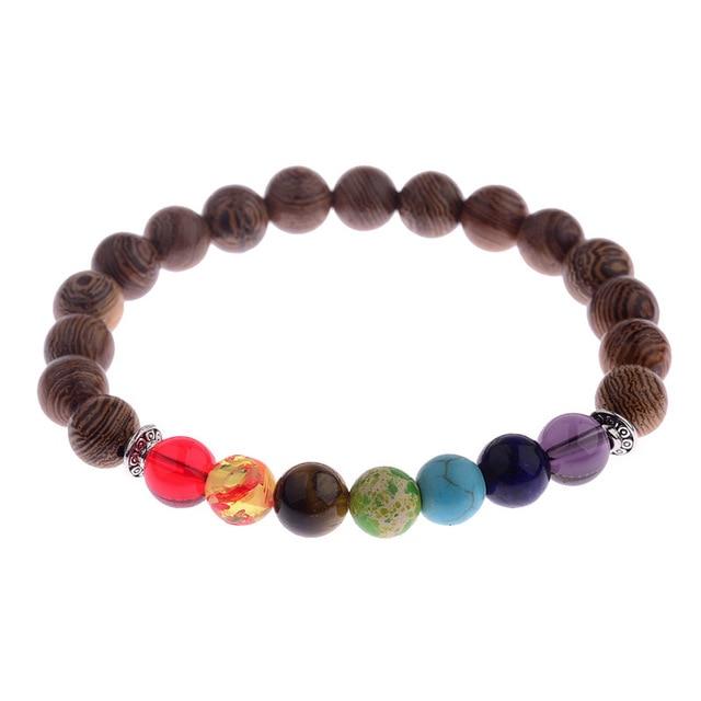 Natural Wood Bead Yoga  Bracelet