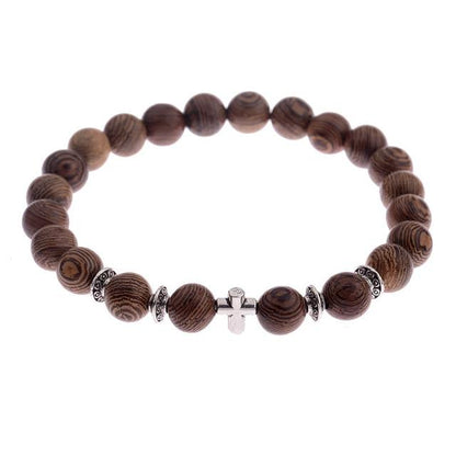 Natural Wood Bead Yoga  Bracelet