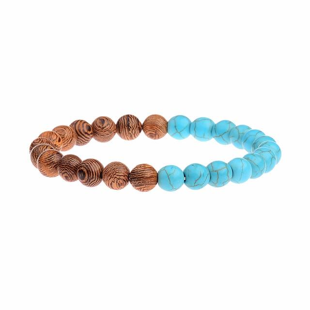 Natural Wood Bead Yoga  Bracelet