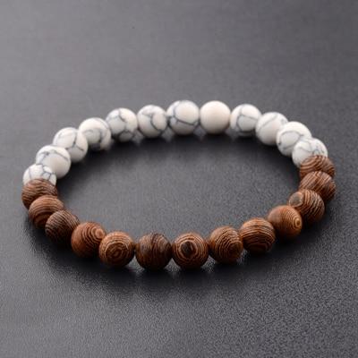Natural Wood Bead Yoga  Bracelet