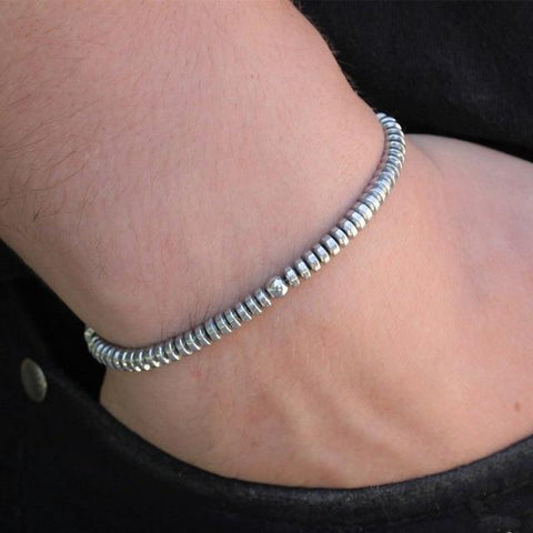 Image of Men's Slim Hematite Bracelet