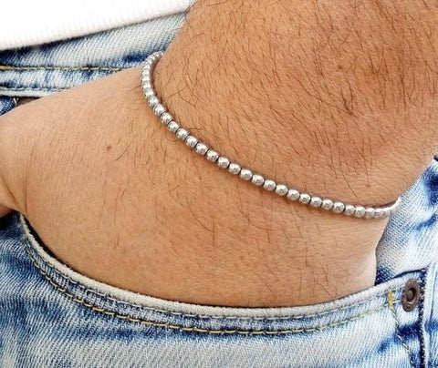 Image of Men's Slim Hematite Bracelet