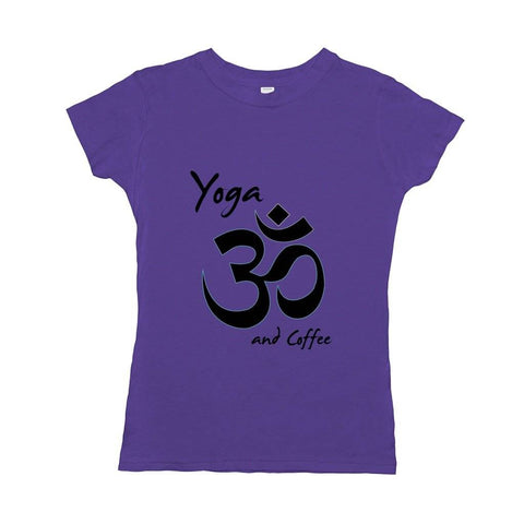 Image of Yoga And Coffee Basic Womens T-Shirt