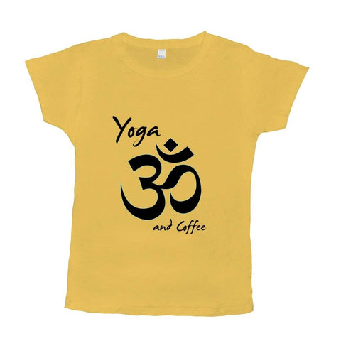 Image of Yoga And Coffee Basic Womens T-Shirt