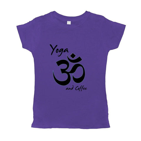 Image of Yoga And Coffee Basic Womens T-Shirt