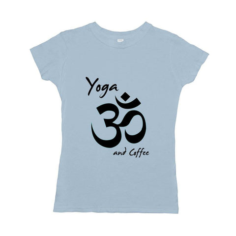 Image of Yoga And Coffee Basic Womens T-Shirt