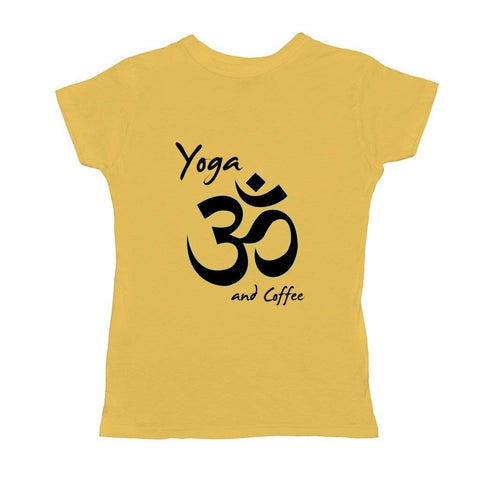 Image of Yoga And Coffee Basic Womens T-Shirt