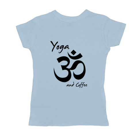 Image of Yoga And Coffee Basic Womens T-Shirt