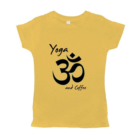 Image of Yoga And Coffee Basic Womens T-Shirt