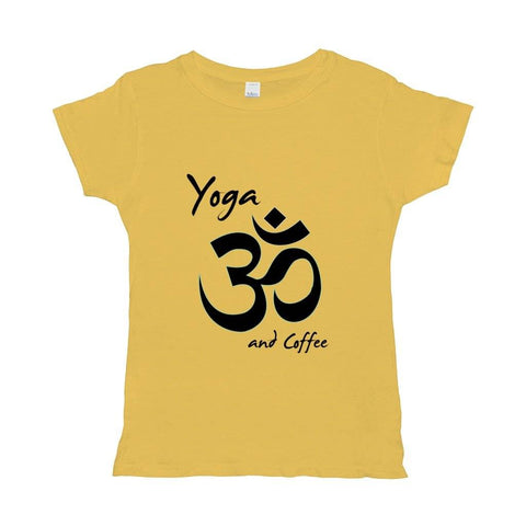 Image of Yoga And Coffee Basic Womens T-Shirt