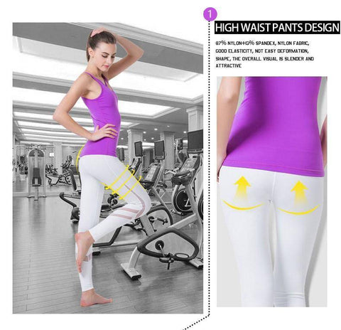 Image of Yoga Pants - Yoga Leggings With Stylish Mesh