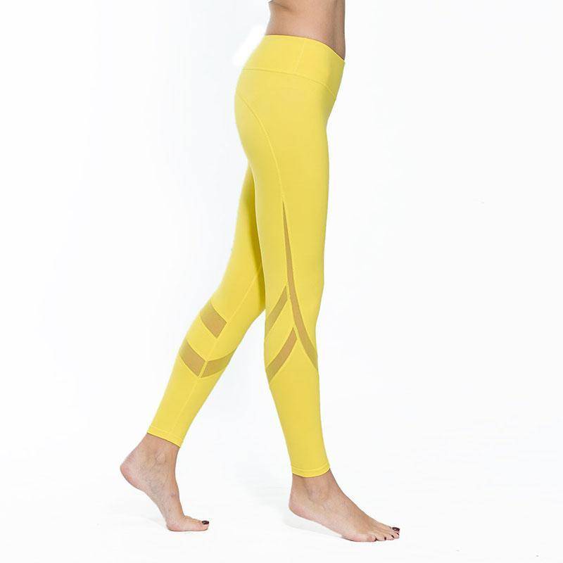 Yoga Pants - Yoga Leggings With Stylish Mesh