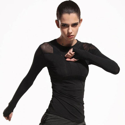 Image of Yoga Shirts - Mesh Hollow Yoga Top